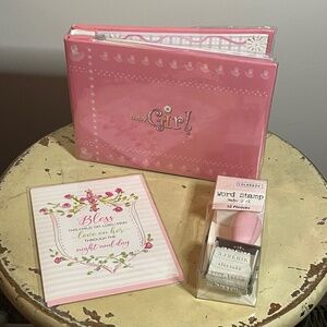Baby Girl Gift Set - Small Scrapbook, Word Stamp, and Greeting Card